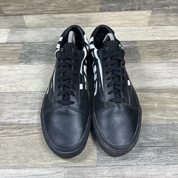 Vans Old Skool Pro Shoes Men’s 10 Black White Spell Out Leather Sk8