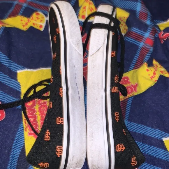 VANS San Francisco Giants MLB Black Kids  Canvas Low Skater Shoes US 2.5