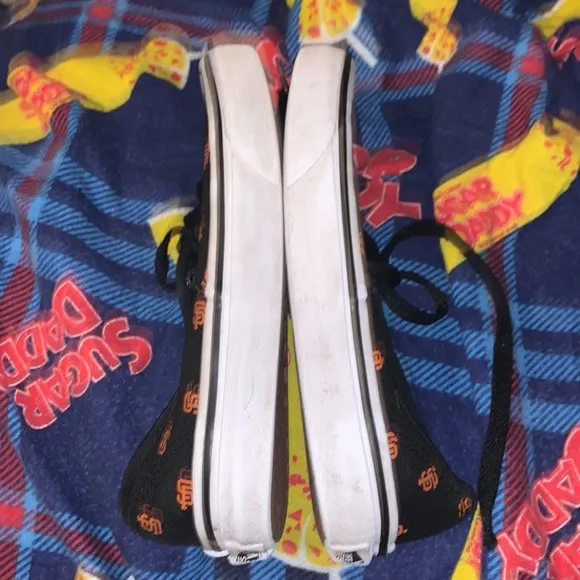 VANS San Francisco Giants MLB Black Kids  Canvas Low Skater Shoes US 2.5