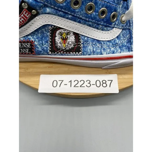 Vans Shoes Mens 8 Womens 9.5 Blue Retro 90s Cobra Karate Canvas Denim Skate