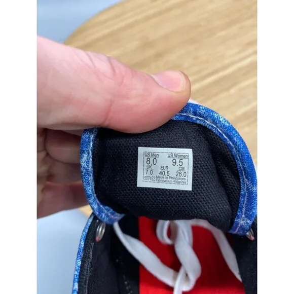 Vans Shoes Mens 8 Womens 9.5 Blue Retro 90s Cobra Karate Canvas Denim Skate