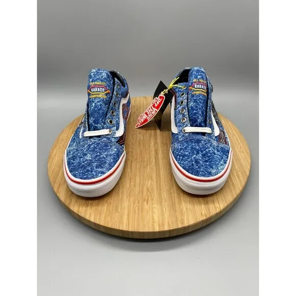 Vans Shoes Mens 8 Womens 9.5 Blue Retro 90s Cobra Karate Canvas Denim Skate
