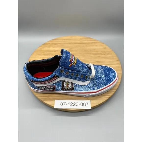 Vans Shoes Mens 8 Womens 9.5 Blue Retro 90s Cobra Karate Canvas Denim Skate