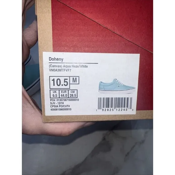 Vans Shoes Mens Size 10.5 Doheny Canvas Aqua Haze/White VN0A3MTFVF7