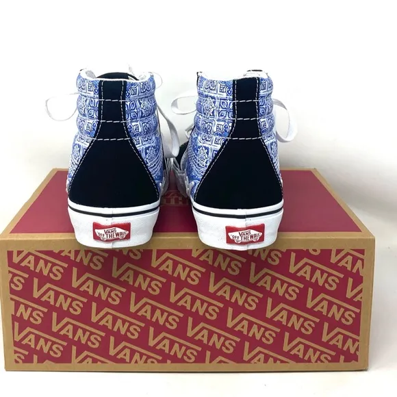 VANS Sk8-Hi Bolt Skate Shoes Canvas Suede Sneakers Blue Black Men's VN0A5JIBLK