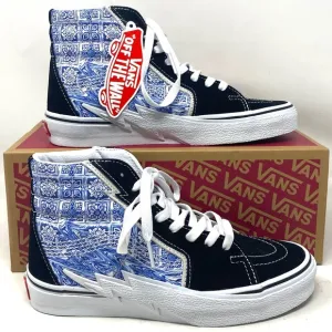 VANS Sk8-Hi Bolt Skate Shoes Canvas Suede Sneakers Blue Black Men's VN0A5JIBLK