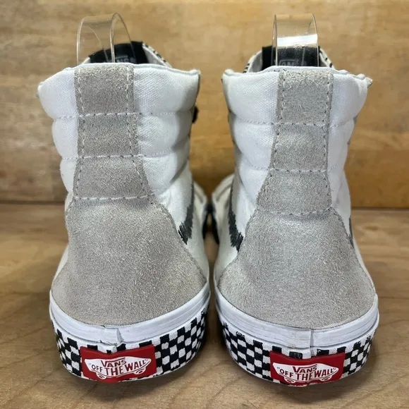 Vans Sk8 Hi SUEDE/Canvas Womens Size 7 Shoes Sneakers White Black
