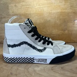Vans Sk8 Hi SUEDE/Canvas Womens Size 7 Shoes Sneakers White Black