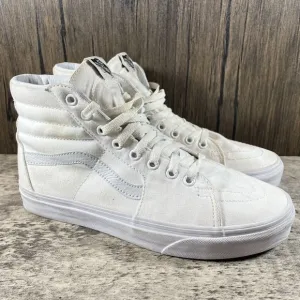VANS SK8 Hi True White Triple White Canvas Shoes Sneakers Women’s Size 10