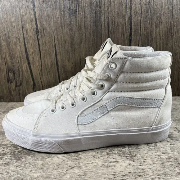 VANS SK8 Hi True White Triple White Canvas Shoes Sneakers Women’s Size 10