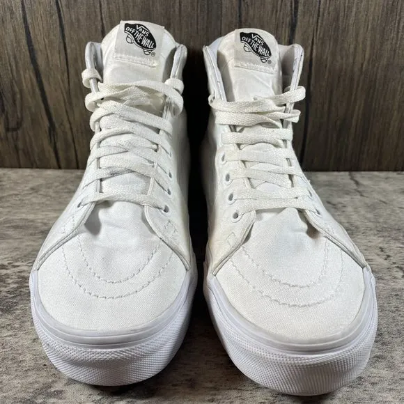 VANS SK8 Hi True White Triple White Canvas Shoes Sneakers Women’s Size 10
