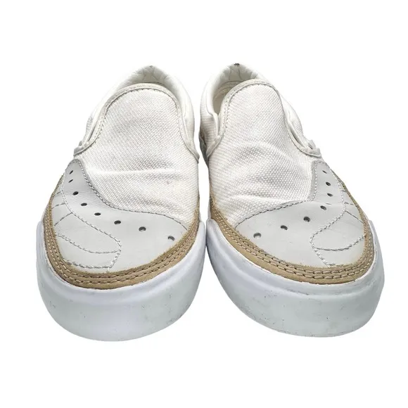 Vans | Unisex | Classic Canvas Overply Blanc De Blanc Slip On Shoes | Size 7.5