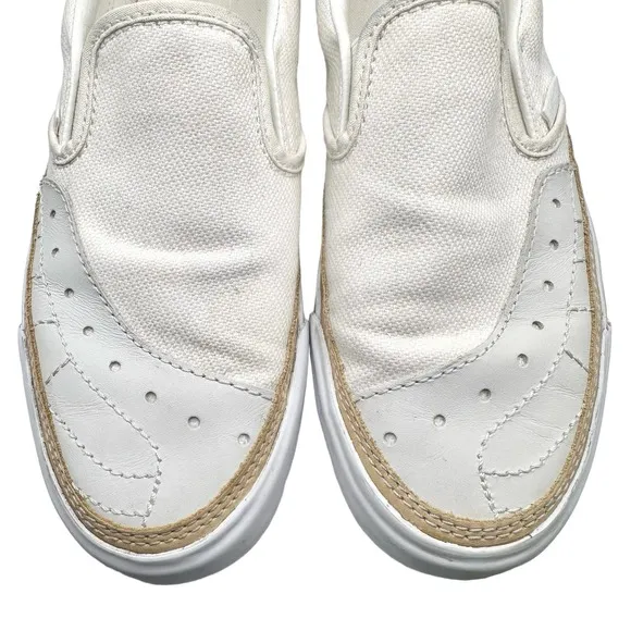 Vans | Unisex | Classic Canvas Overply Blanc De Blanc Slip On Shoes | Size 7.5