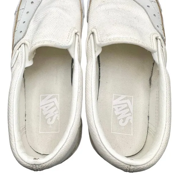 Vans | Unisex | Classic Canvas Overply Blanc De Blanc Slip On Shoes | Size 7.5