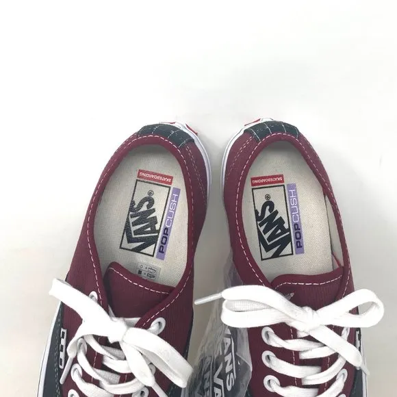 VANS Women’s Black Red Skate Authentic Low Top Canvas Casual Size VN0A5FC8249