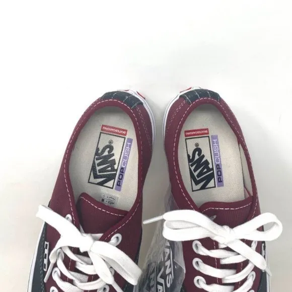 VANS Women’s Black Red Skate Authentic Low Top Canvas Casual Size VN0A5FC8249