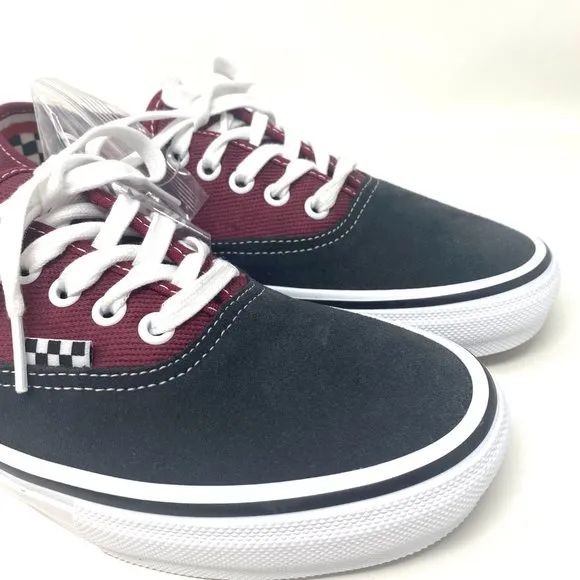 VANS Women’s Black Red Skate Authentic Low Top Canvas Casual Size VN0A5FC8249