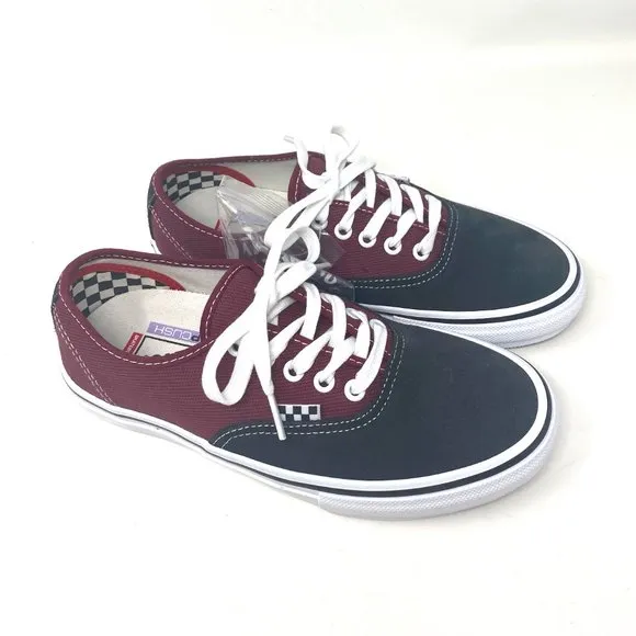 VANS Women’s Black Red Skate Authentic Low Top Canvas Casual Size VN0A5FC8249