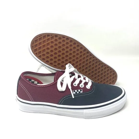 VANS Women’s Black Red Skate Authentic Low Top Canvas Casual Size VN0A5FC8249