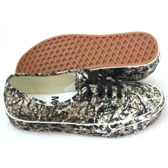 Vans x MoMA Women's Authentic Jackson Pollock Canvas Shoes Black Size 7 NIB