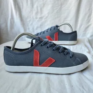 Veja Taua Men's Canvas Casual Sneakers Shoes Blue/Red Logo Size 7