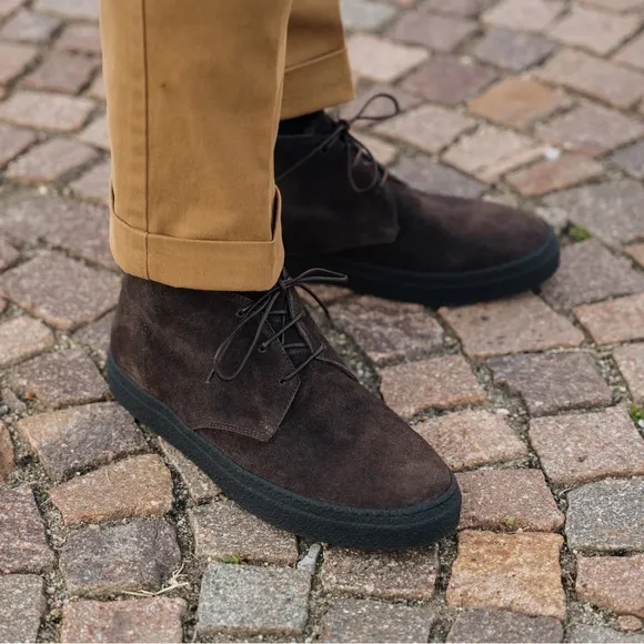 Velasca Milano Brisàcch Suede Leather Ankle Boots in Dark Brown Size 40.5