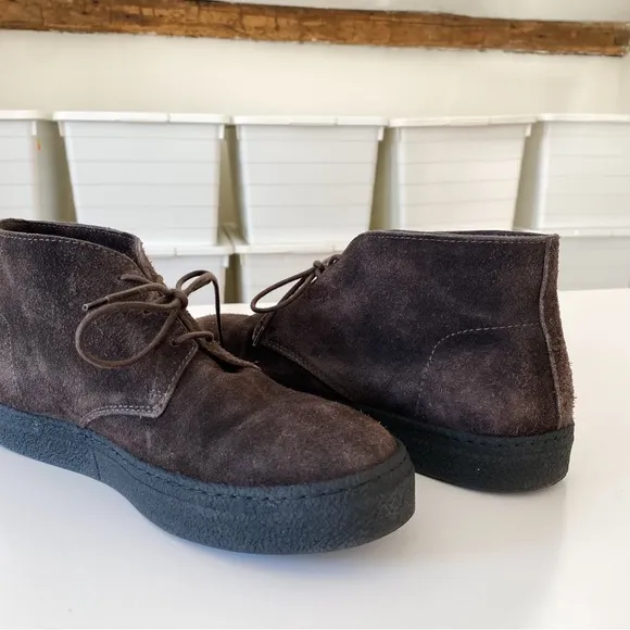 Velasca Milano Brisàcch Suede Leather Ankle Boots in Dark Brown Size 40.5