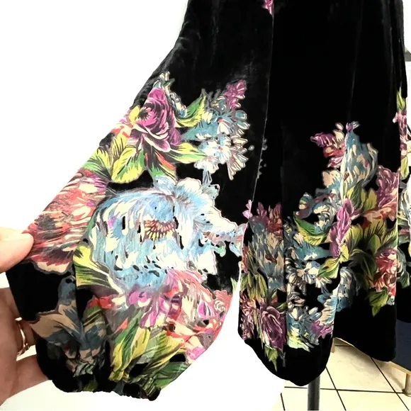 Velvet Burn out Mini Dress Free People Misha Sz XS