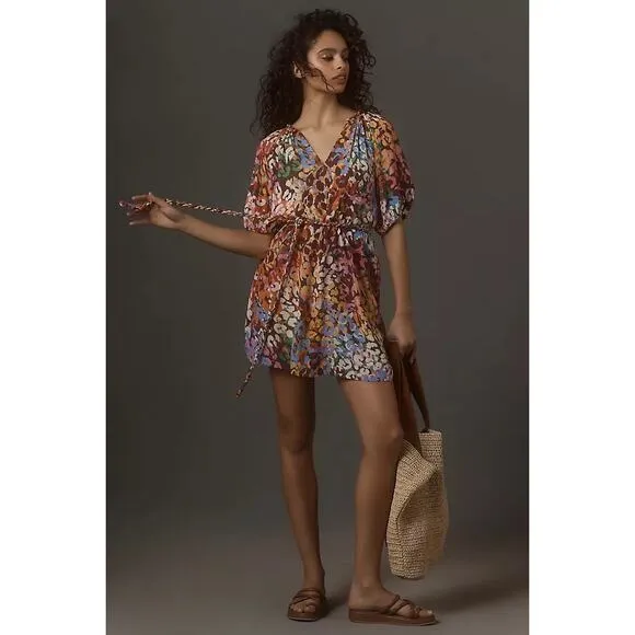 Velvet by Graham &amp; Spencer Gracie Mini Dress Size L Tan Casual Anthropologie