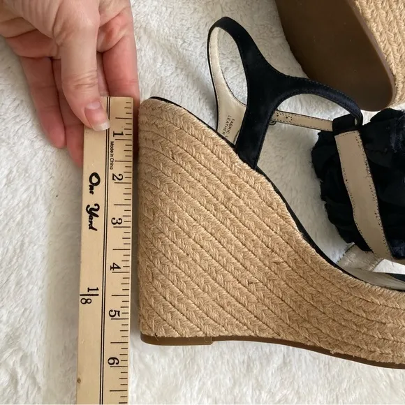 Vera Wang Lavender espadrille wedges high platform heels jeweled rhinestone sz 8