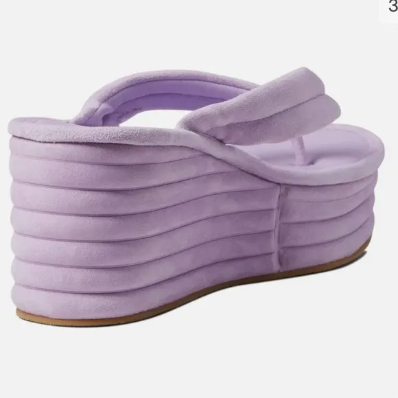Veronica Beard Geno Lavender Suede Platform Flip Flop Sandals Lavender Women's 8