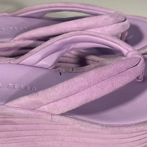 Veronica Beard Geno Lavender Suede Platform Flip Flop Sandals Lavender Women's 8