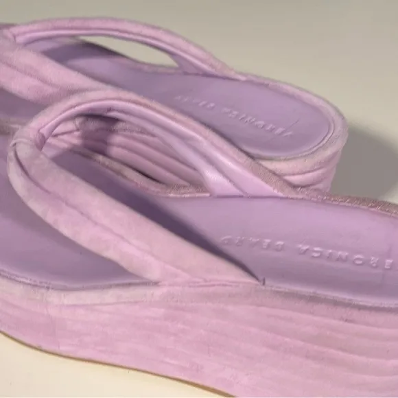 Veronica Beard Geno Lavender Suede Platform Flip Flop Sandals Lavender Women's 8