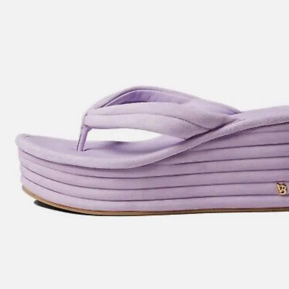 Veronica Beard Geno Lavender Suede Platform Flip Flop Sandals Lavender Women's 8