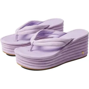Veronica Beard Geno Lavender Suede Platform Flip Flop Sandals Lavender Women's 8