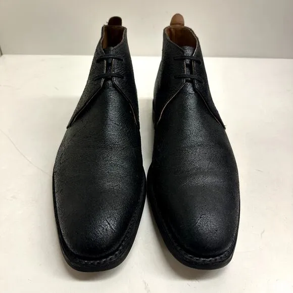 VERY GOOD Grenson Chukka Black Glazed Roughout Made in England 10.5 US / 9.5 UK