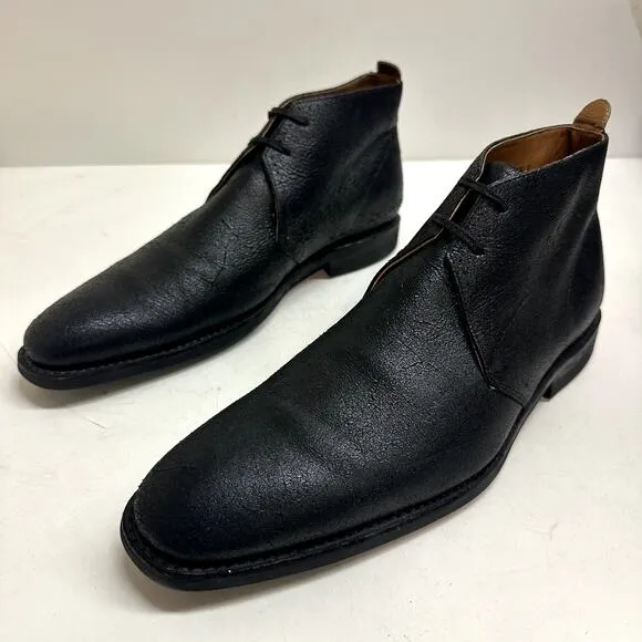 VERY GOOD Grenson Chukka Black Glazed Roughout Made in England 10.5 US / 9.5 UK