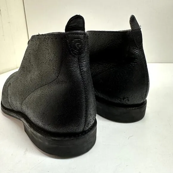 VERY GOOD Grenson Chukka Black Glazed Roughout Made in England 10.5 US / 9.5 UK
