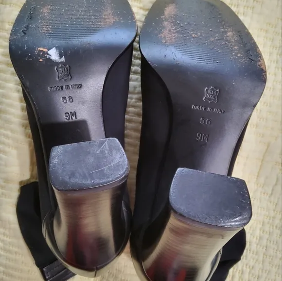 Via Spiga Nylon Leather Heeled Boots Size 9