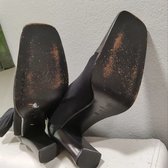 Via Spiga Nylon Leather Heeled Boots Size 9