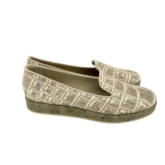 VICINI TAPEET Gold Tan Leather Loafer Flats Made in Italy SZ 36 EU 5.5 US NIB