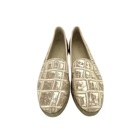 VICINI TAPEET Gold Tan Leather Loafer Flats Made in Italy SZ 36 EU 5.5 US NIB
