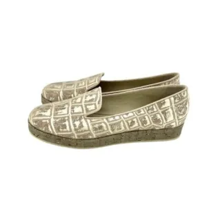 VICINI TAPEET Gold Tan Leather Loafer Flats Made in Italy SZ 36 EU 5.5 US NIB