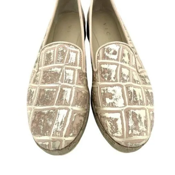 VICINI TAPEET Gold Tan Leather Loafer Flats Made in Italy SZ 36 EU 5.5 US NIB