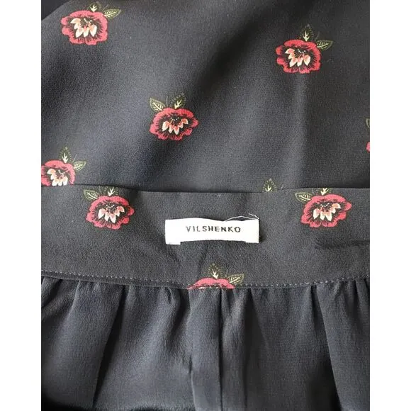 Vilshenko Printed Maxi Skirt in Floral Print Silk
