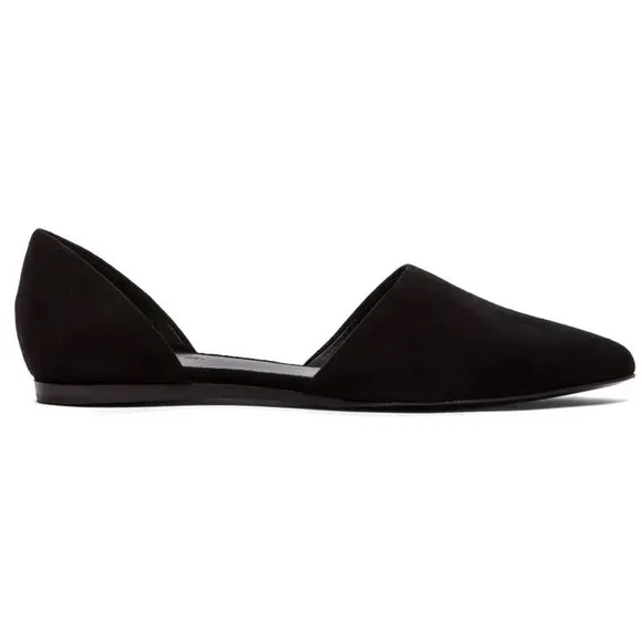 Vince black D’Orsay calf hair pebbles leather flats