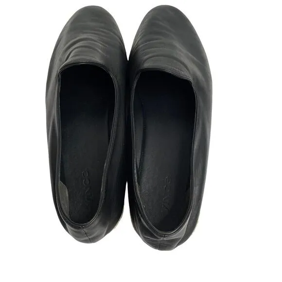VINCE black soft leather loafers flats Sz 9.5
