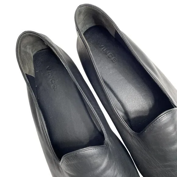 VINCE black soft leather loafers flats Sz 9.5