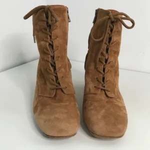 VINCE. Boho Leather Lace Up Zip Witchy Whimsygoth Boots Women's 9