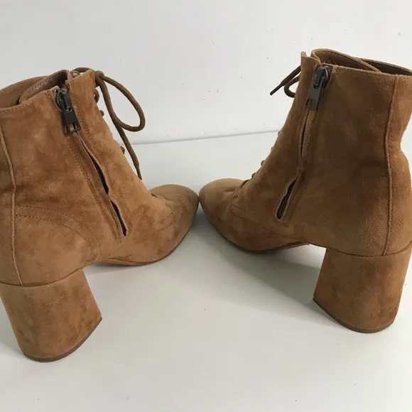 VINCE. Boho Leather Lace Up Zip Witchy Whimsygoth Boots Women's 9